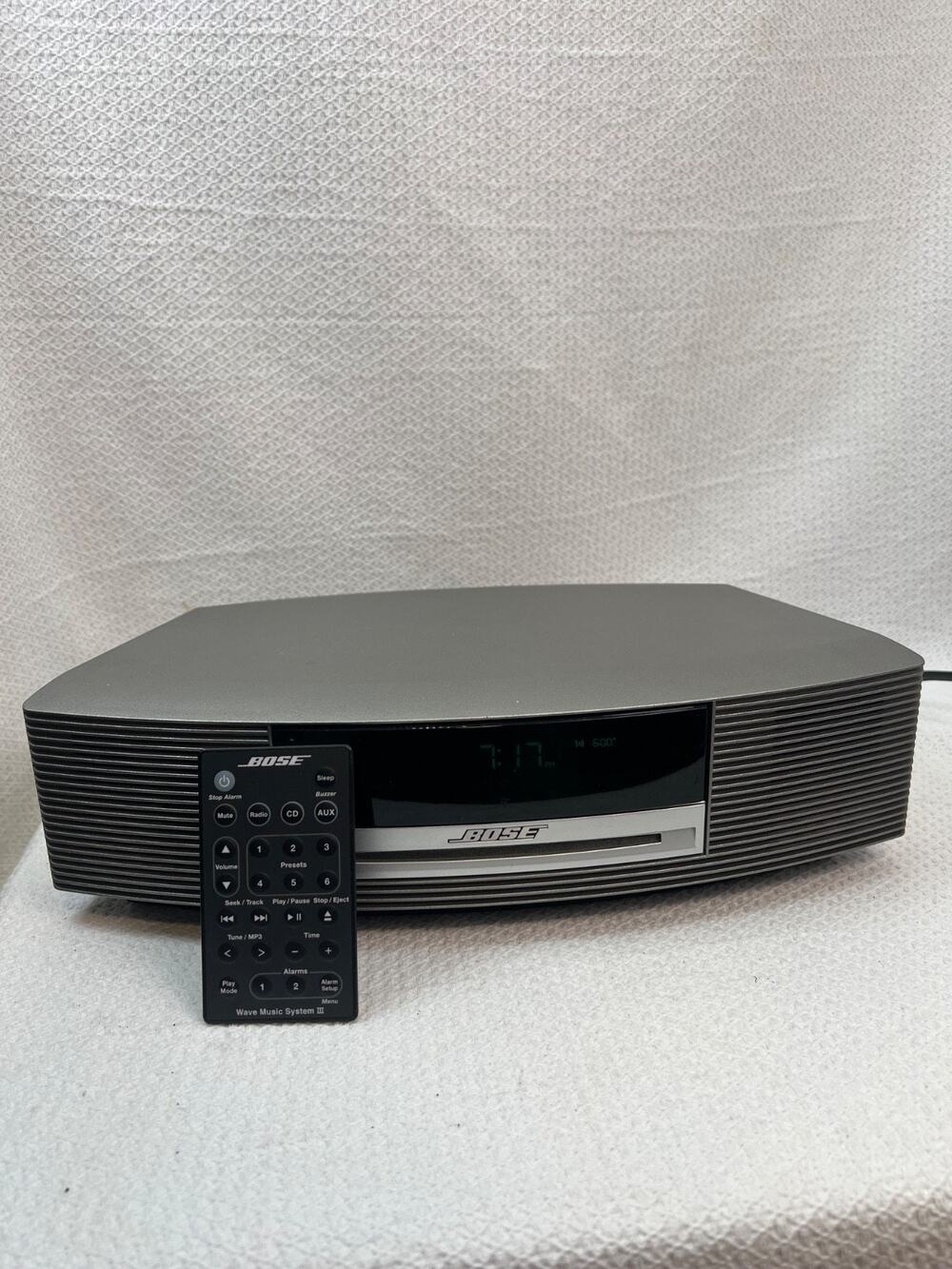 Bose Wave Music System III CD AM FM Radio Alarm Clock Remote Tested w/ Remote